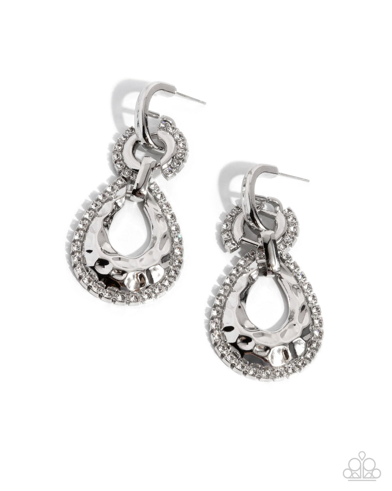 Hammered Highway - White - Earring