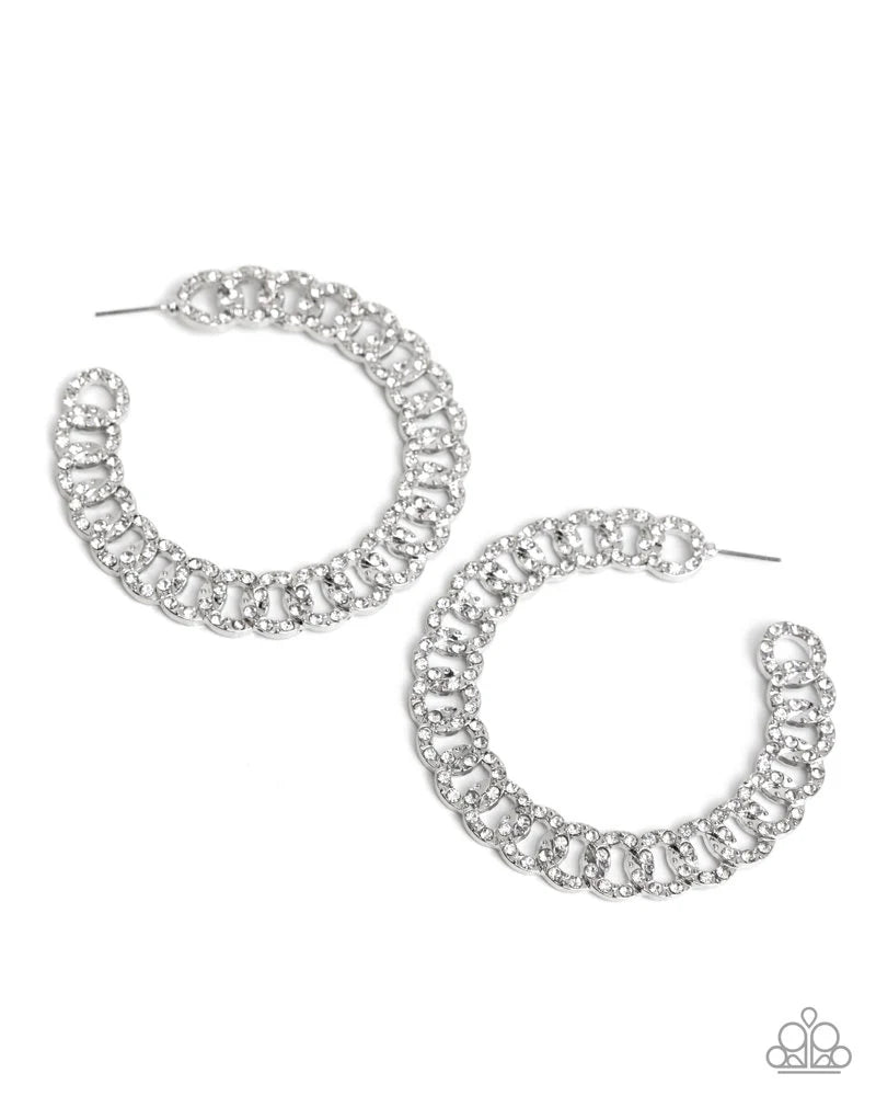 Interlocked Icing - White - Earring