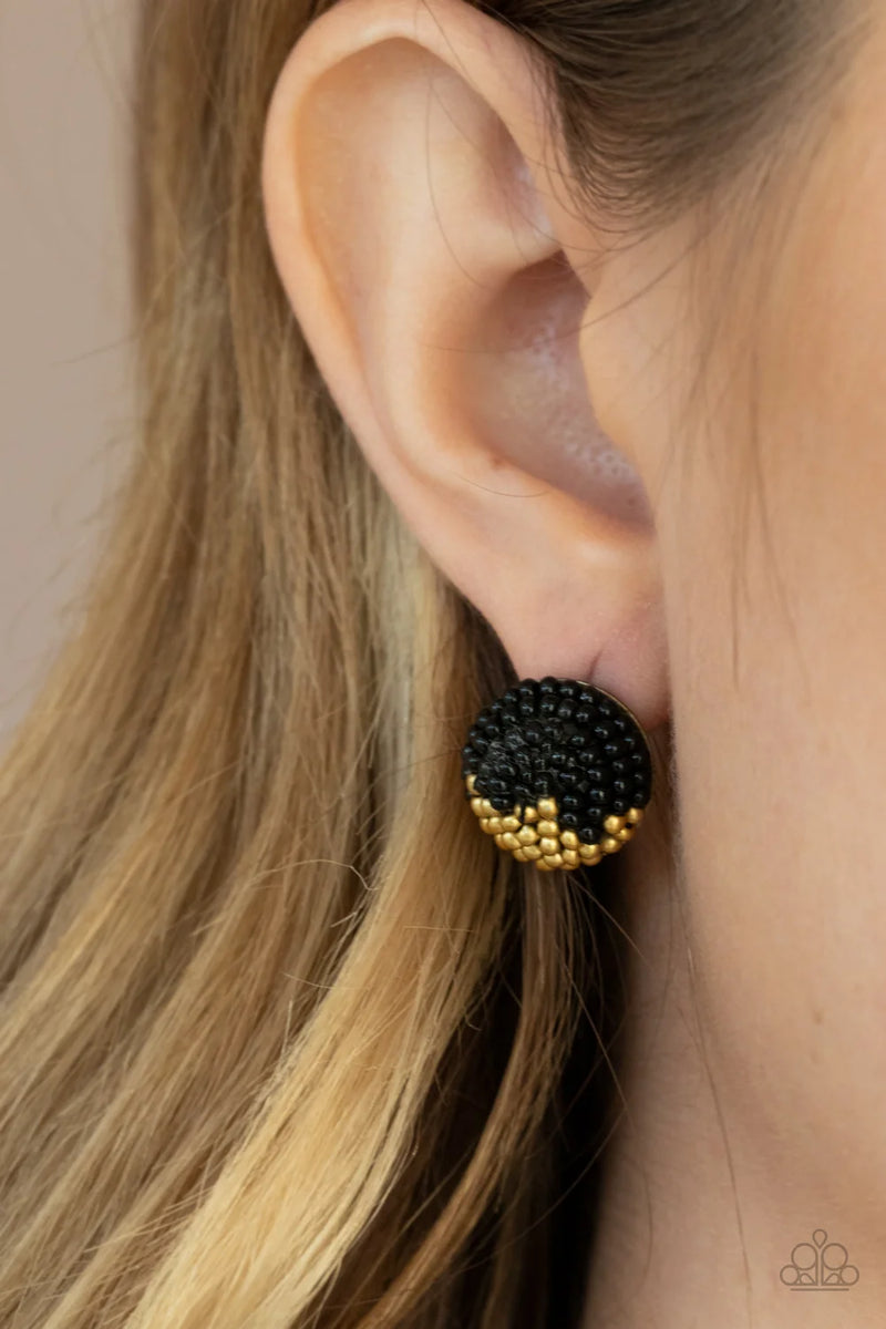 As Happy As Can BEAD - Black - Earring