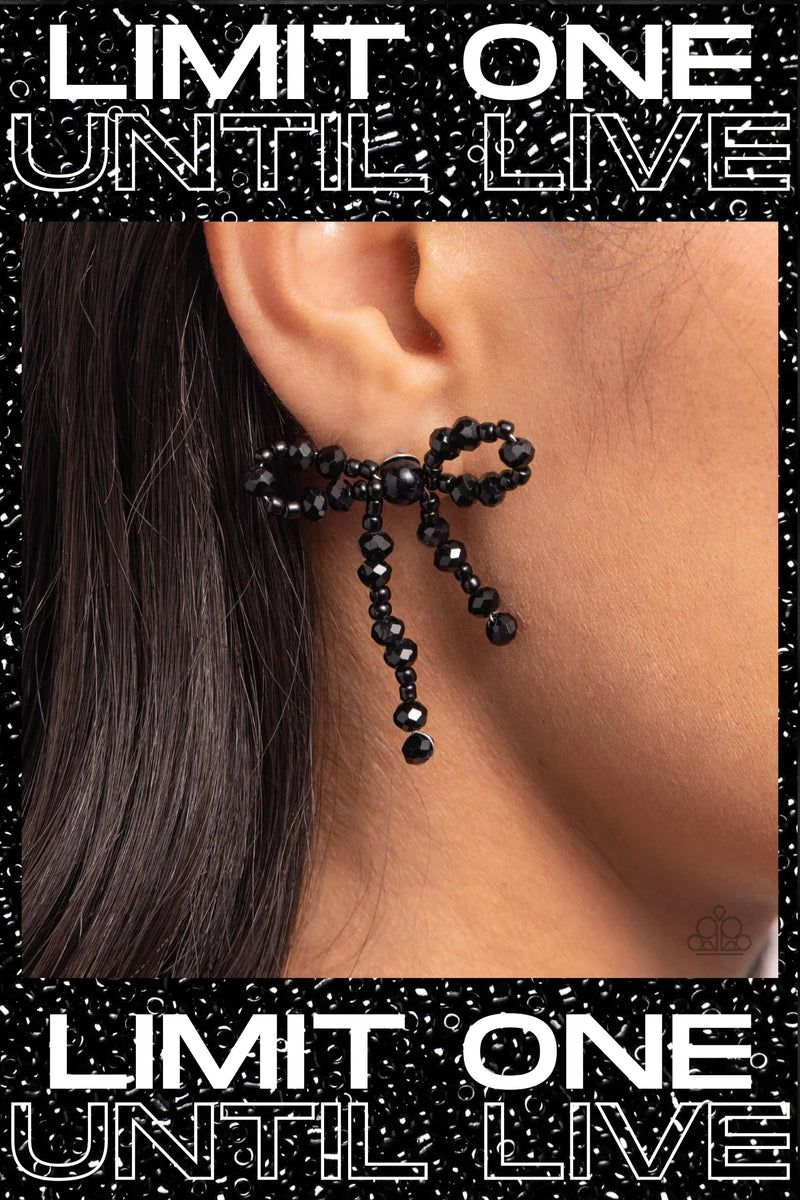 The BOW Must Go On - Black - Earring