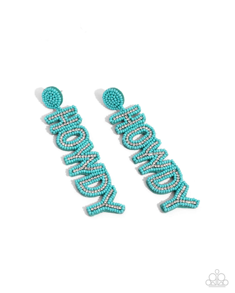 Howdy Headline - Blue - Earring