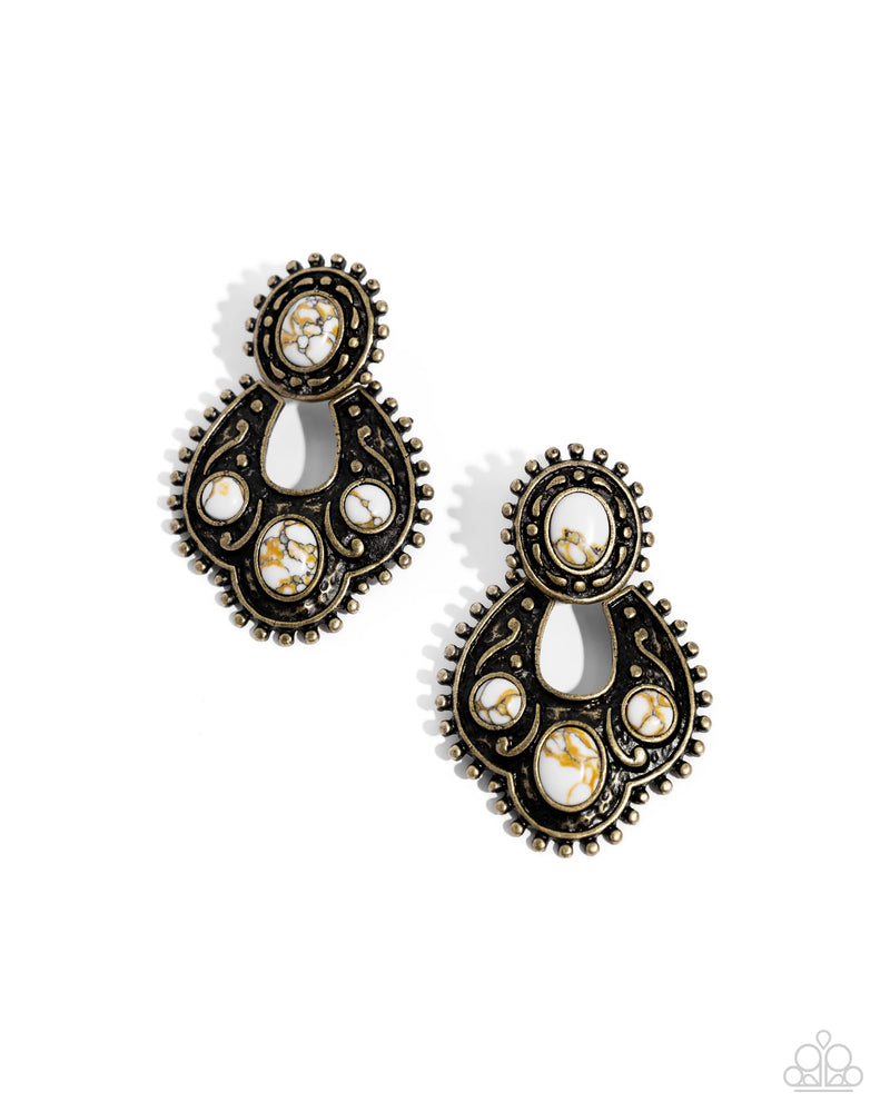 Handcrafted Horseshoe - Brass - Earring
