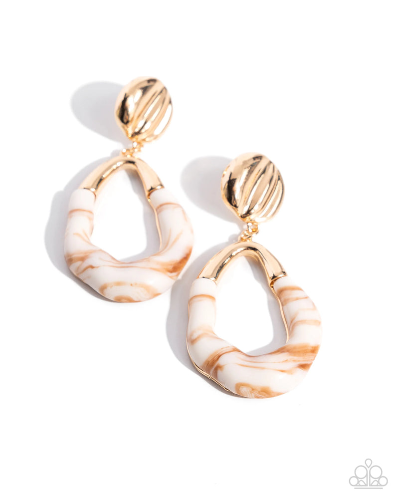 High-Sheen Swirls - Gold - Earring