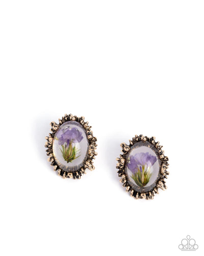 Elaborately Encased - Gold - Earring
