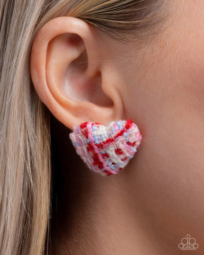 Sweetheart Stitching - Pink - Earring