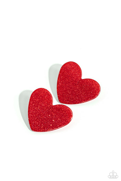 Sparkly Sweethearts - Red - Earring