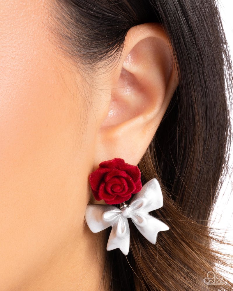 Rosette Rarity - Red - Earring
