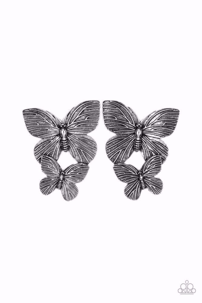 Blushing Butterflies - Silver - Earring