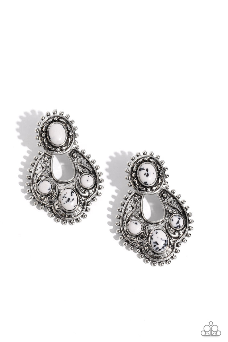 Handcrafted Horseshoe - White - Earring