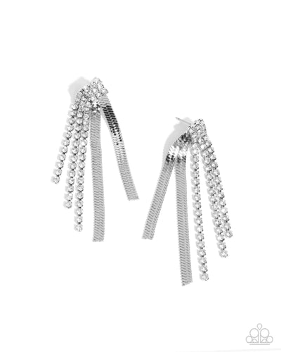 Dramatic Downpour - White - Earring
