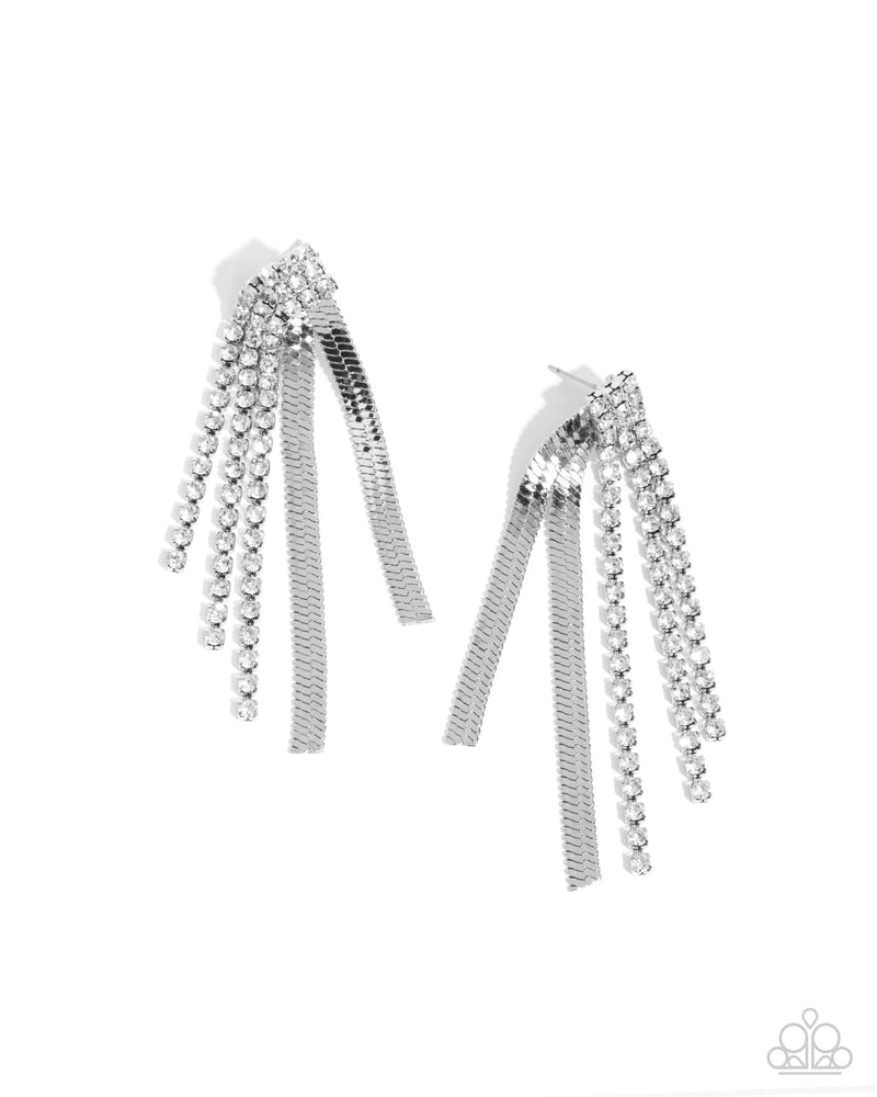 Dramatic Downpour - White - Earring