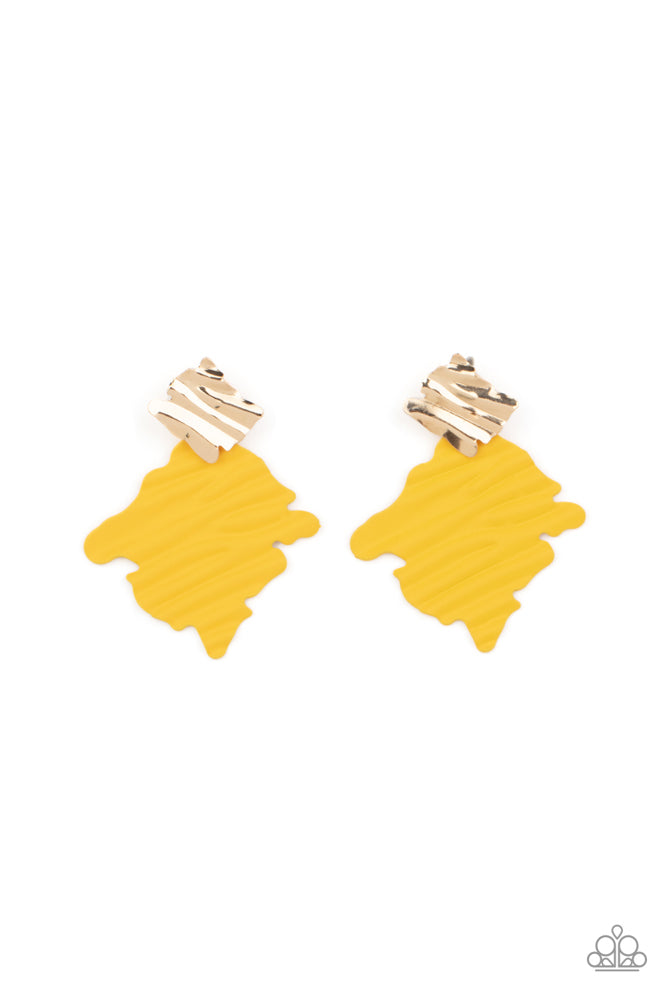 Crimped Couture - Yellow - Earring