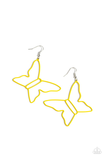 Soaring Silhouettes - Yellow - Earring