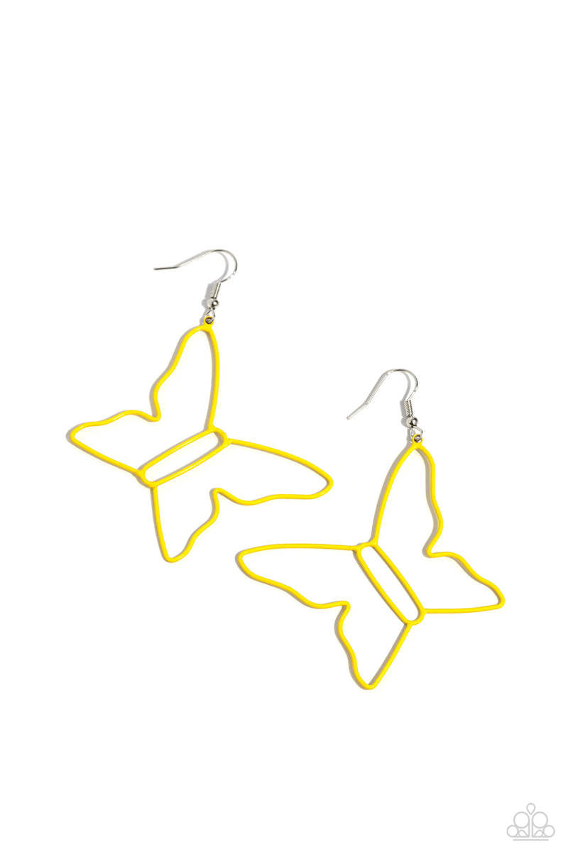 Soaring Silhouettes - Yellow - Earring