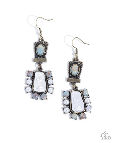 Synthetic Serenity - Brass - Earring