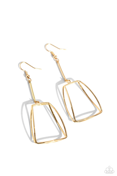 Trapezoidal Transcendence - Gold - Earring