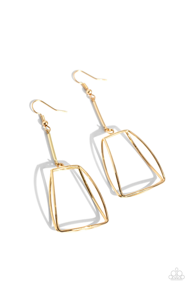 Trapezoidal Transcendence - Gold - Earring