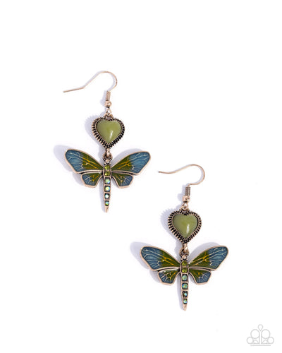 Dragonfly Devotion - Green - Earring