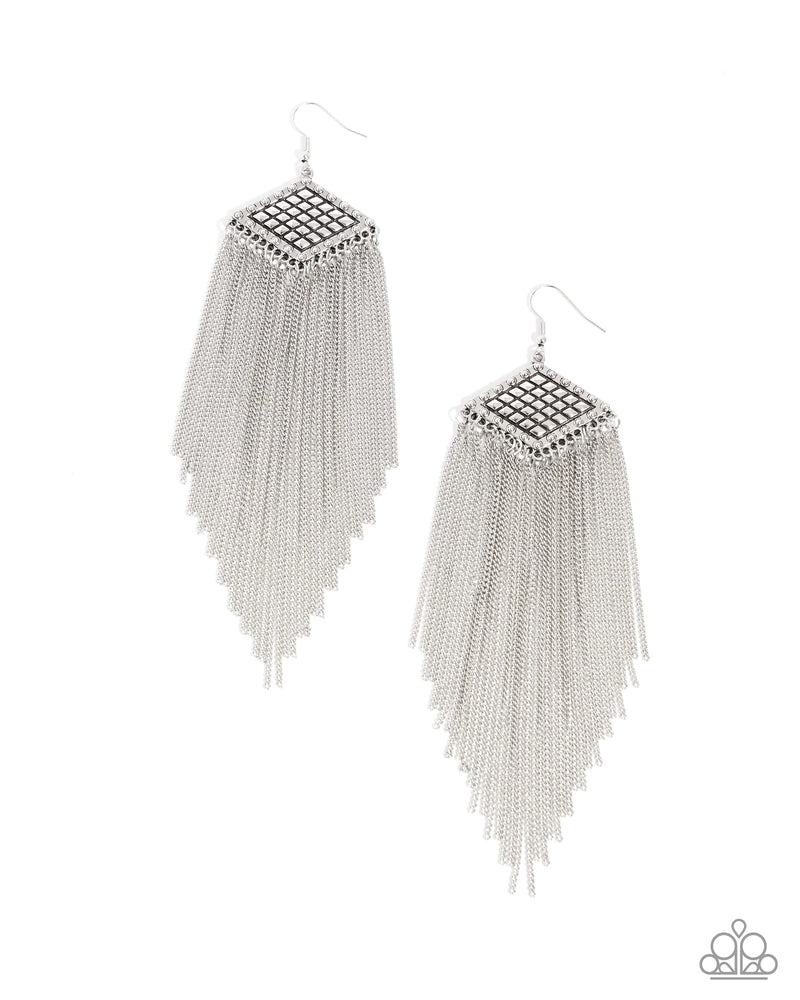 Forged Fringe - Silver - Earring