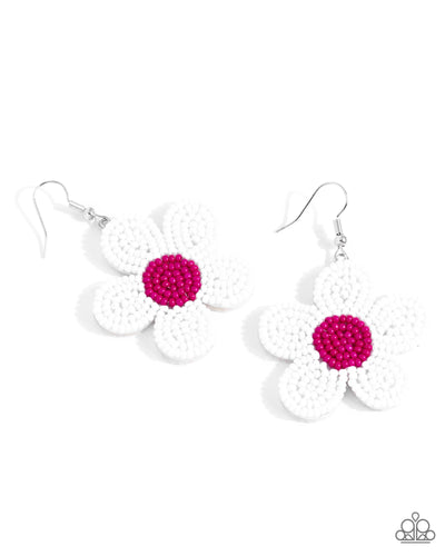 Seed Bead Vibrancy - White - Earring
