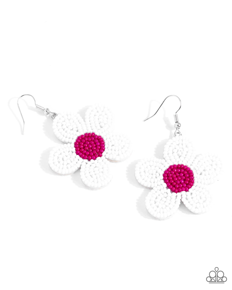 Seed Bead Vibrancy - White - Earring