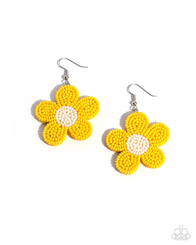 Seed Bead Vibrancy - Yellow - Earring