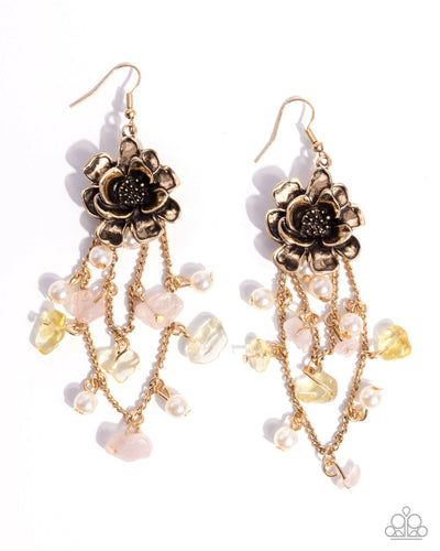 Carefree Cascade - Yellow - Earring