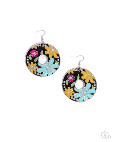 Embroidered Elegance - Black - Earring