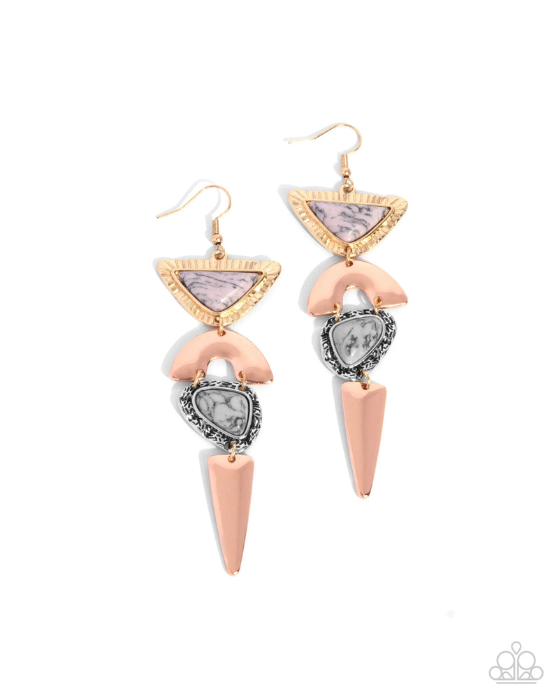 Shape Shifting Stones - Multi - Earring