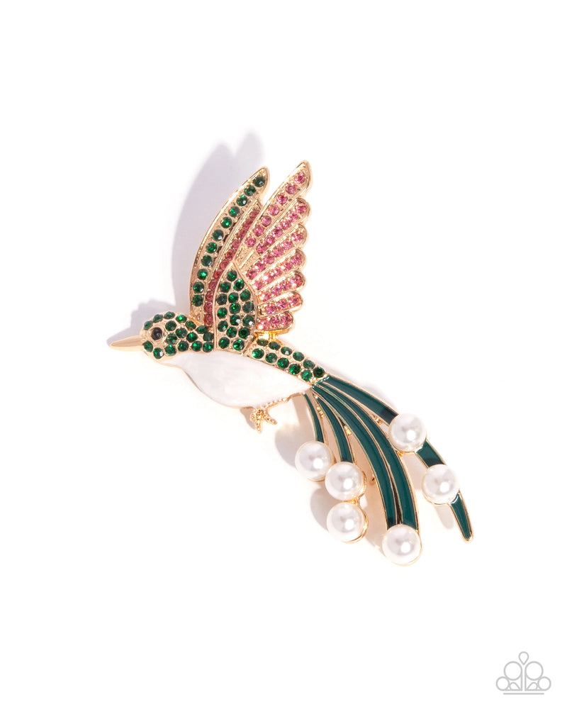 Hummingbird Homage - Green - Hair Clip