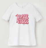 Love Vibes Bubbly Pink Hearts & Smileys DTF T-Shirt