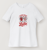 I Love You A Latte Cute Coffee Valentine's DTF T-Shirt