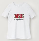 JESUS is My Valentine Leopard Print & Red Bow DTF T-Shirt