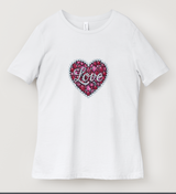Sparkling Gemstone Love Heart DTF T-Shirt