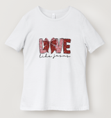 Love Like Jesus Heart Confetti Bow Christian Faith DTF T-Shirt