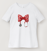 Love Stethoscope Bow T-Shirt | Healthcare Hero Apparel