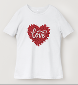 Crochet Heart 'Love' Graphic DTF T-Shirt - Wild Creation Station