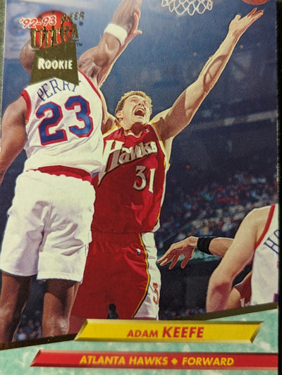 Adam Keefe 1992-93 Fleer Ultra #224 Atlanta Hawks Basketball Card
