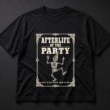 Afterlife of the Party Tee, Vintage Skeleton Halloween Shirt - black ad mockup