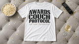 Awards Couch Protocol Tee - white props flat-lay ad mockup
