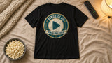 Binge Club Member Badge Tee - black props flat-lay ad mockup