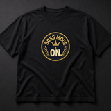 Boss Mode On Tee — Badge Seal - black ad mockup