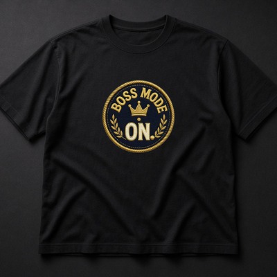 Boss Mode On Tee — Badge Seal