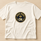 Boss Mode On Tee — Badge Seal - cream ad mockup