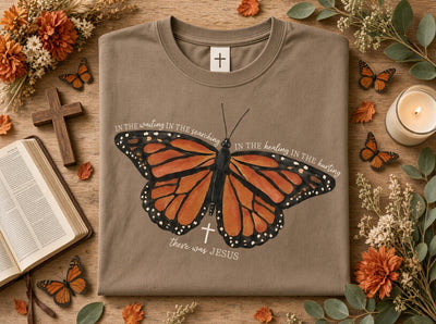 Butterfly Cross Faith DTF T-Shirt - Christian Faith