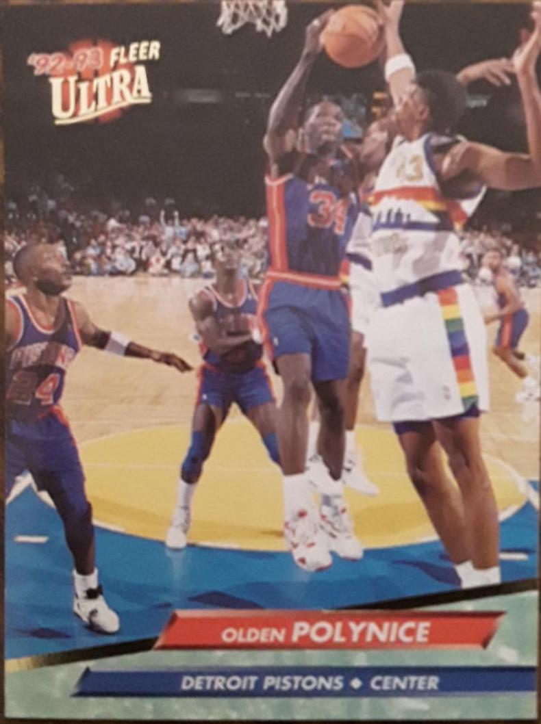 Olden Polynice 1992-93 Fleer Ultra #259 Detroit Pistons Basketball Card