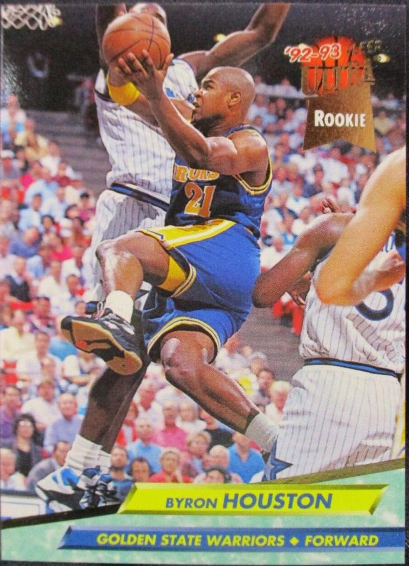 Byron Houston 1992-93 Fleer Ultra #263 Golden State Warriors Basketball Card Rookie