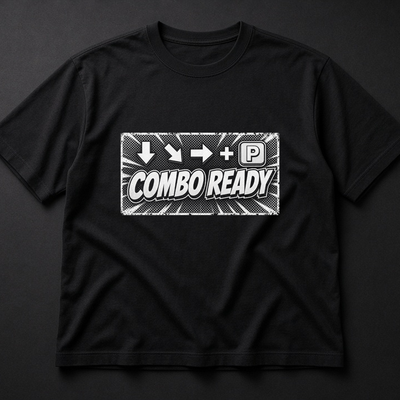 Combo Ready Down Forward Punch Tee — Halftone Panel