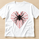 Edgy White Spider Red Web DTF