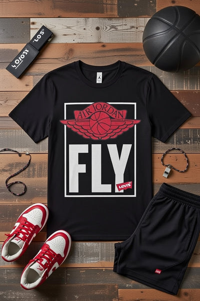 Air Jordan FLY Levi's Wings Logo DTF T-Shirt | Streetwear Tee